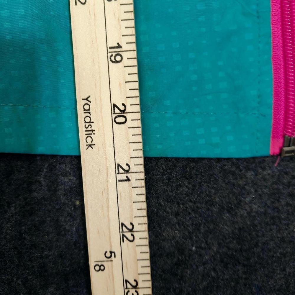 Pink Platinum Womens Teal Blue Windbreaker Jacket Pink Accents Size 10/12 - Picture 7 of 7